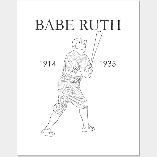 ruth baseball Wall Art by Visualoctane 